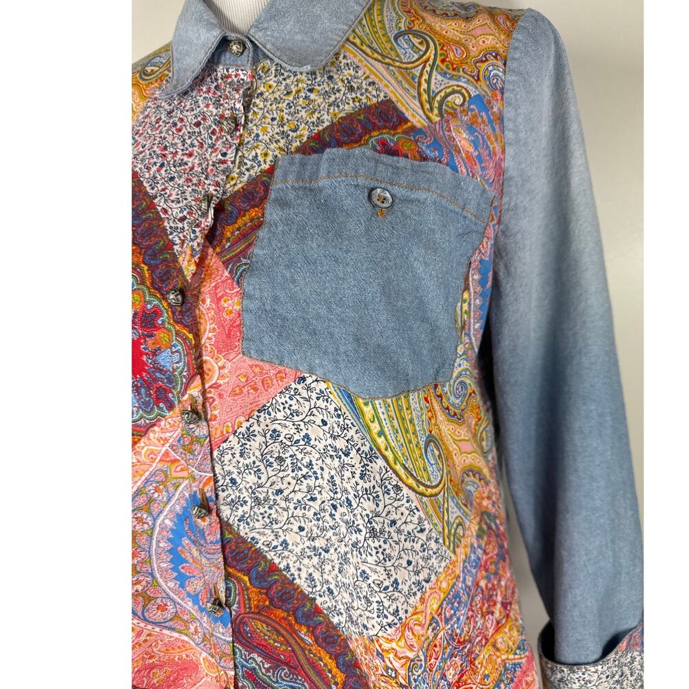 Anthropologie Aratta Silent Journey Texas Shirt, Paisley, Floral, Size Medium - Picture 8 of 14